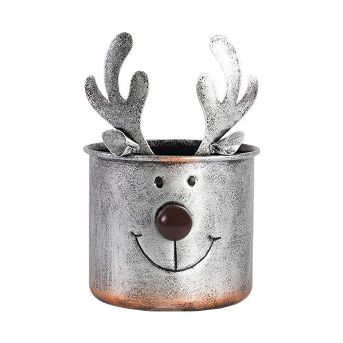 Tin Reindeer Planter 12cm