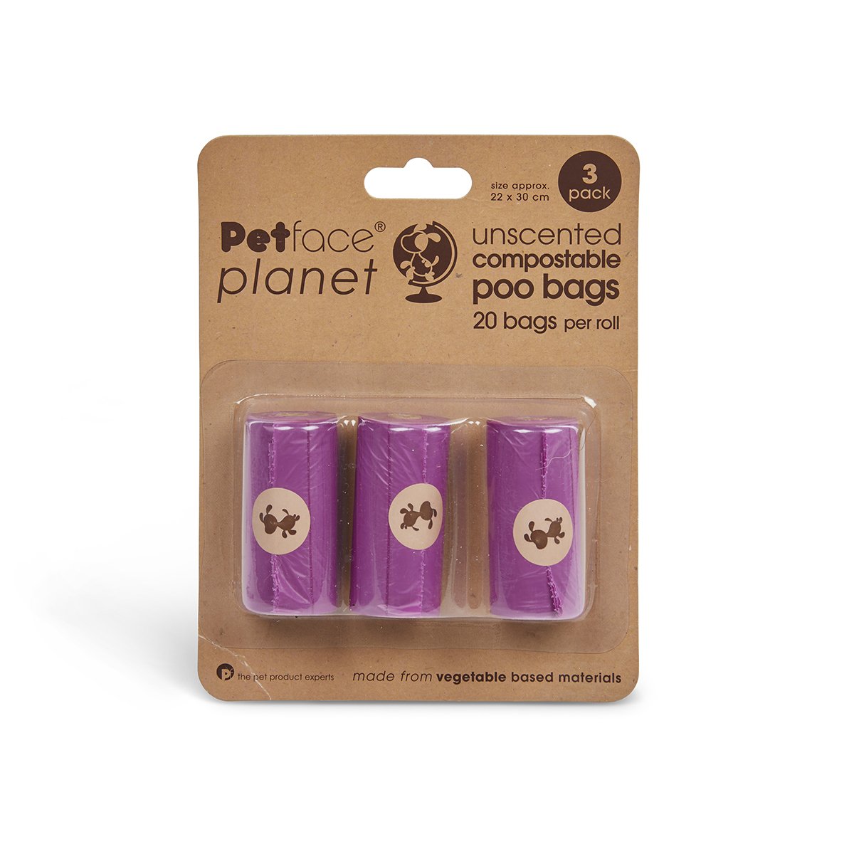 Petface compostable 3 Roll Poop Bags
