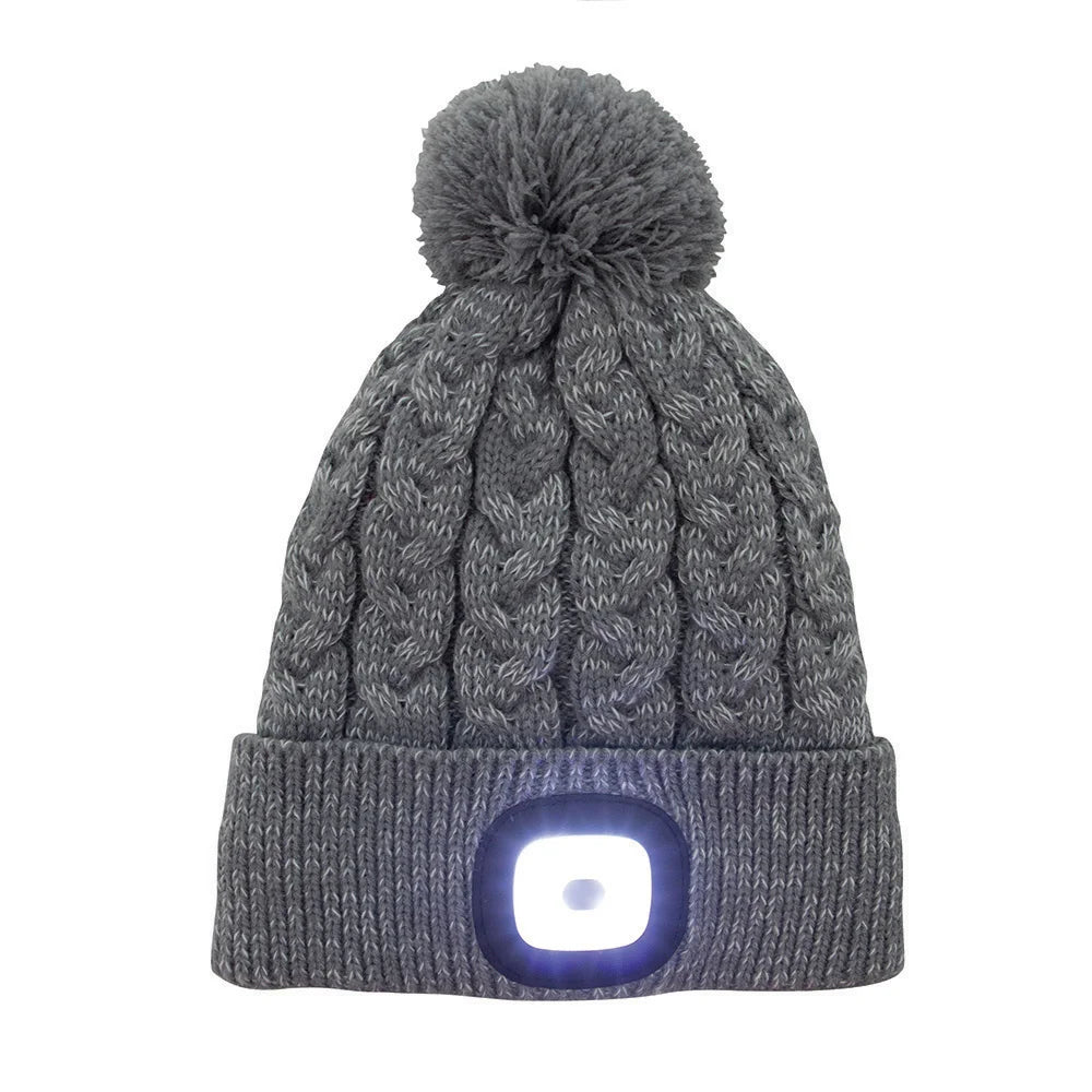 Town and Country Charcoal Bobble Hat with Light
