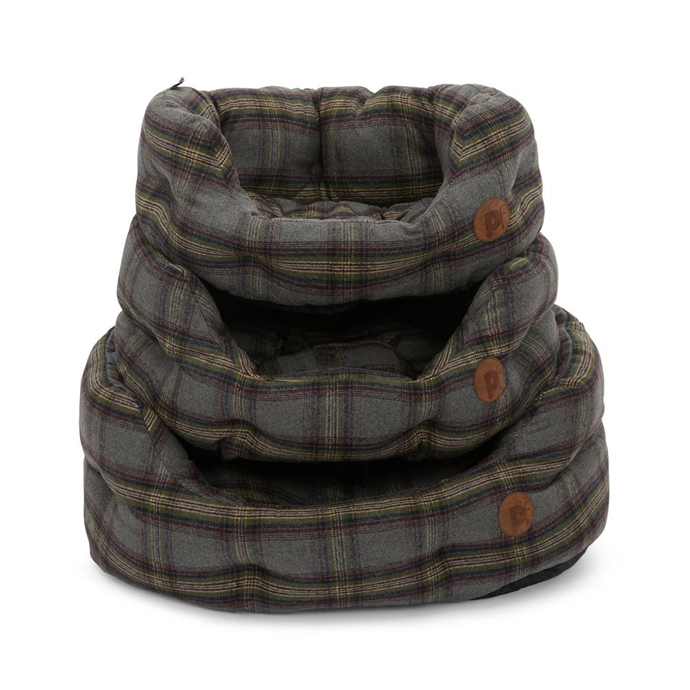 Petface Grey Tweed Oval Pet Bed- Large