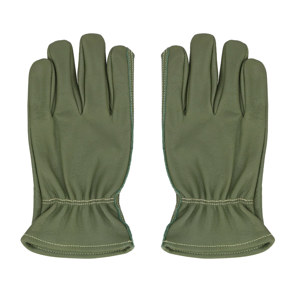 Leather Gloves, Cow Hide Green
