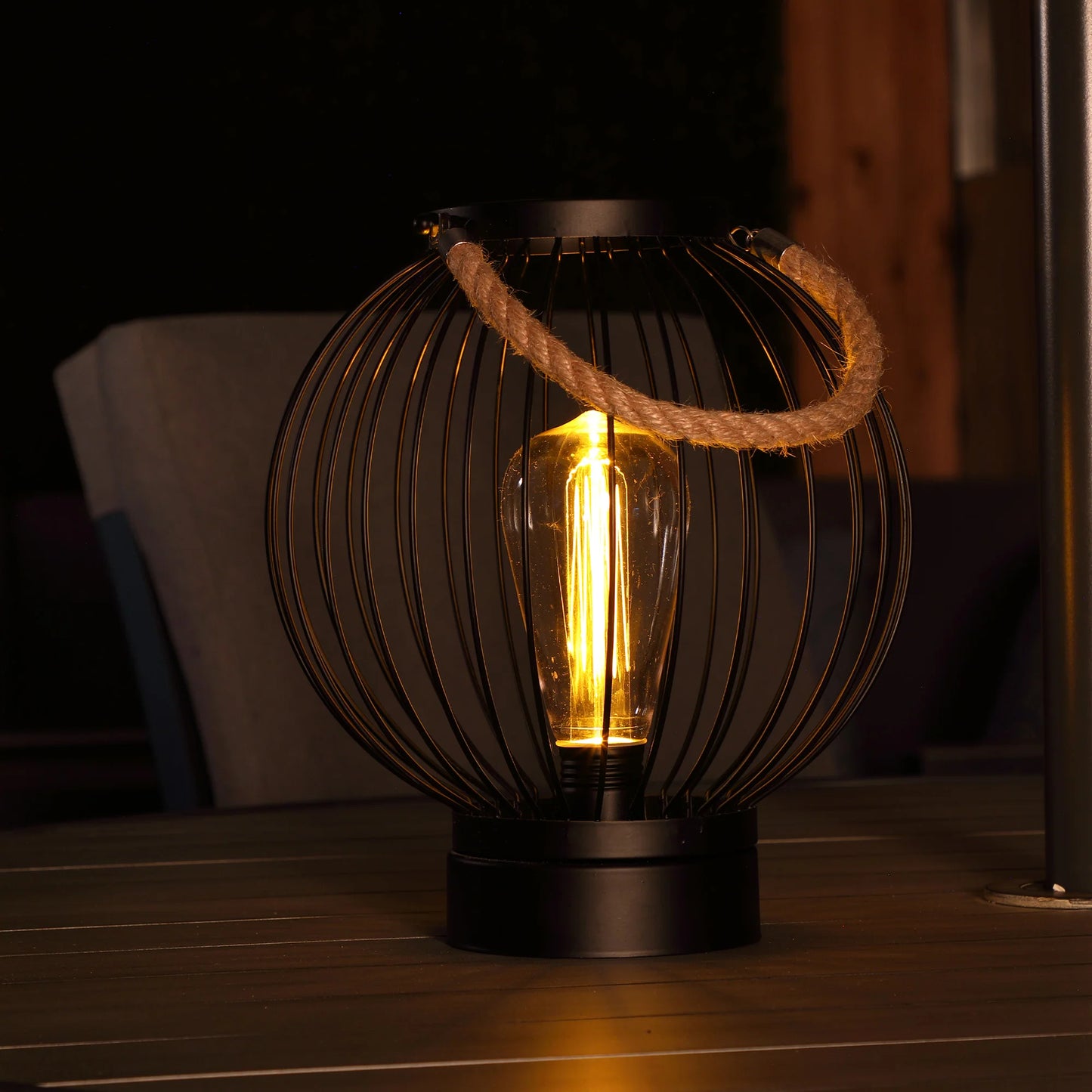 Black Metal Round Lantern