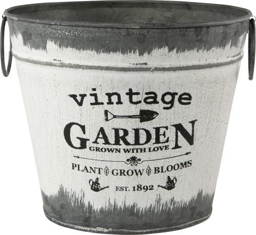 Vintage Garden Tin Pail 17cm