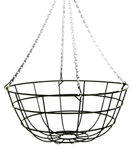 Wire Hanging Basket Medium Weight, 4 Chain 14"
