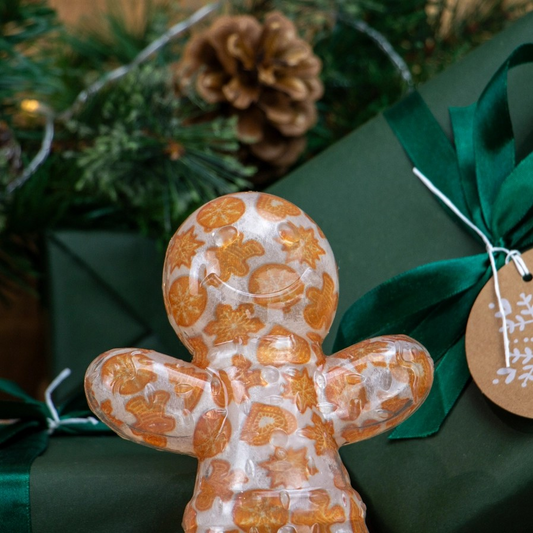 Festive Christmas Dog Toy-  Squeaky Gingerbread