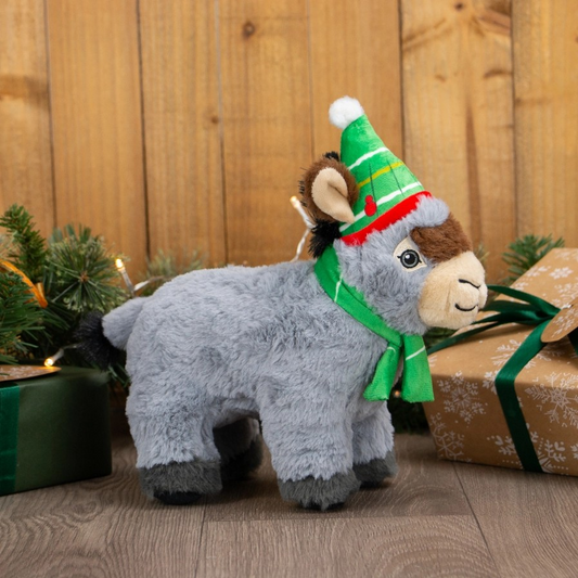 Festive Christmas Dog Toy-  Dominic The Donkey