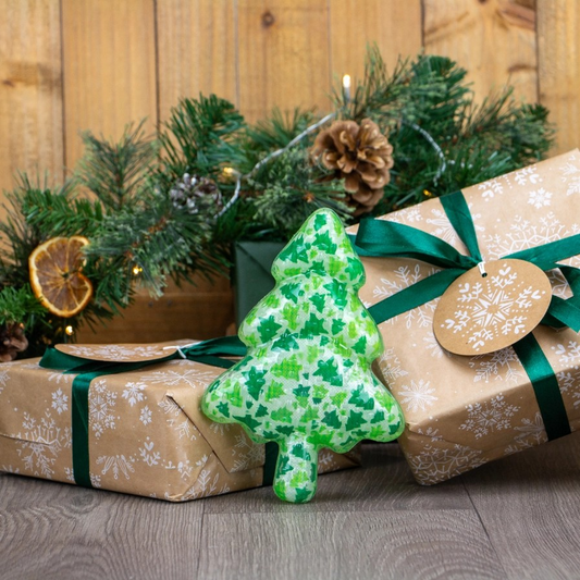 Festive Christmas Dog Toy-  Squeaky Christmas Tree