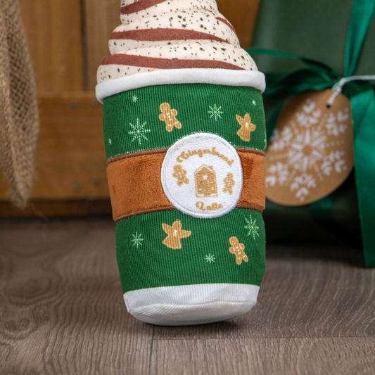 Festive Christmas Dog Toy- Gingerbread Latte