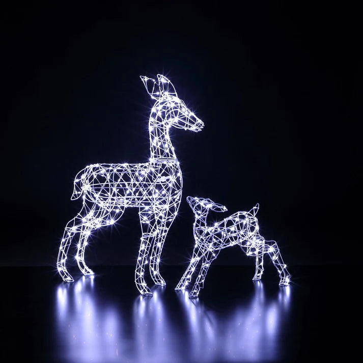 80cm White Frame Richmond Dear and Fawn - 350 Flexi Wire LEDs