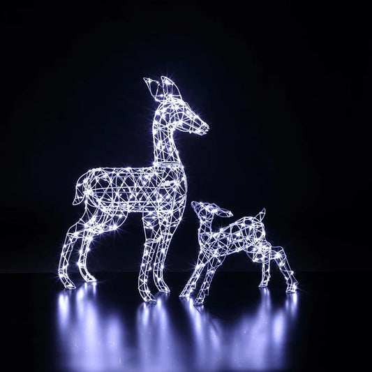 80cm White Frame Richmond Dear and Fawn - 350 Flexi Wire LEDs