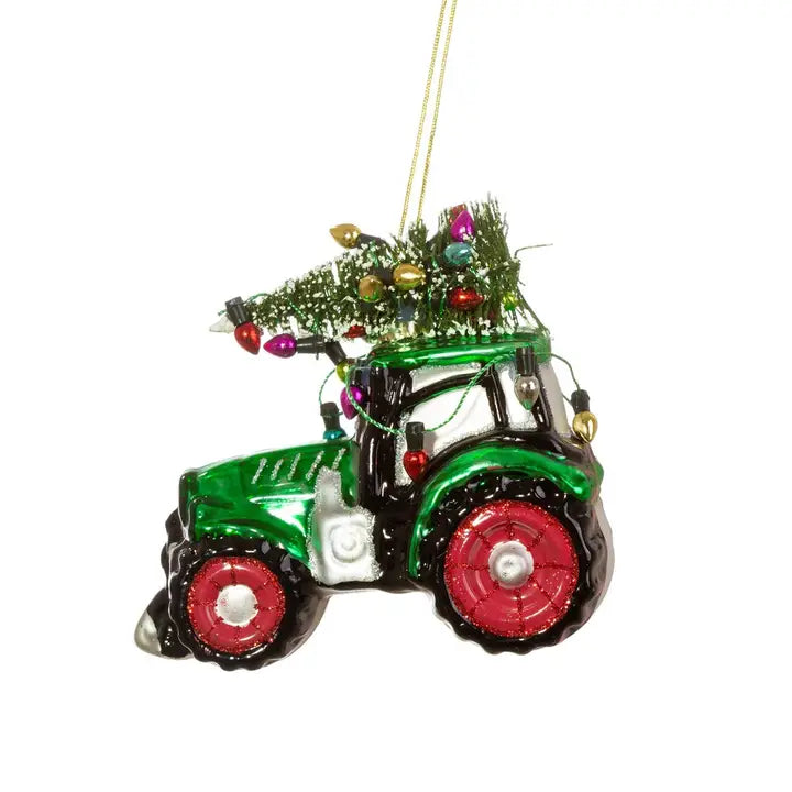 Sass and Belle Festive Tractor Bauble