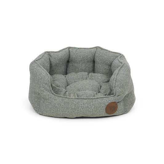 Petface Sage Herringbone Oval Pet Bed- Large