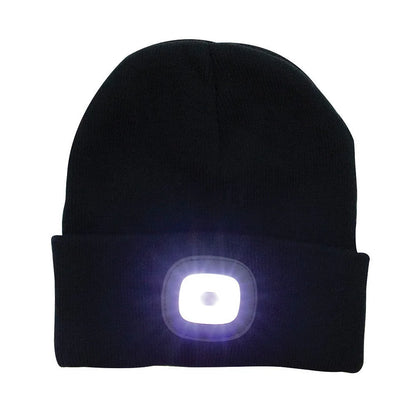 Town and Country Black Beanie with Light