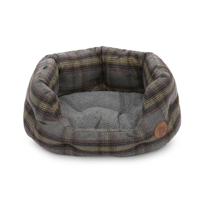 Petface Grey Tweed Oval Pet Bed- Small