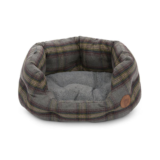 Petface Grey Tweed Oval Pet Bed- Large