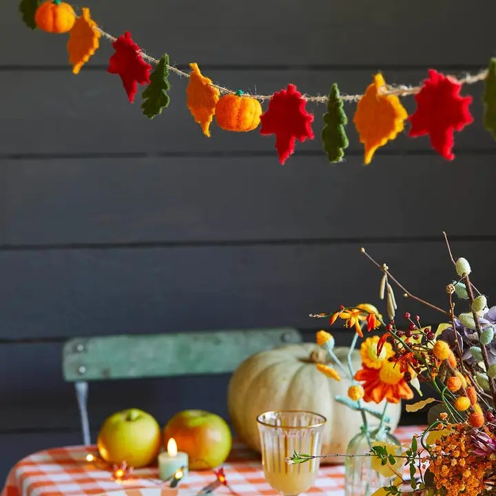 Autumn Felt Leaf Garland -2m