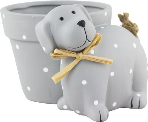 Ceramic Planter Dog- Grey
