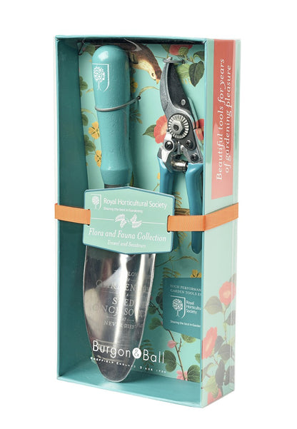 Burgon and Ball RHS Flora and Fauna Trowel and Secateurs