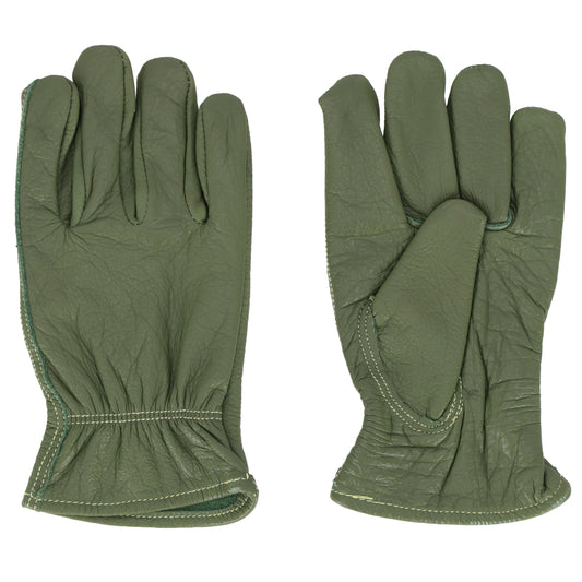 Leather Gloves, Cow Hide Green