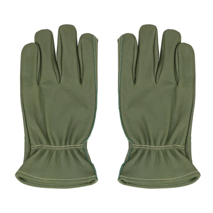 Leather Gloves, Cow Hide Green
