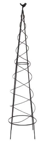 Obelisk Metal Round with Bird 95cm - Black