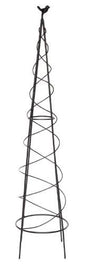 Obelisk Metal Round with Bird 95cm - Black
