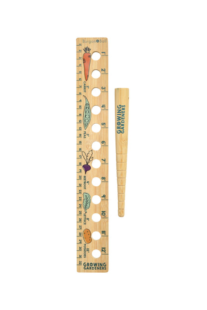 Burgon and Ball Growing Gardeners Plant Ruler and Dibber Set