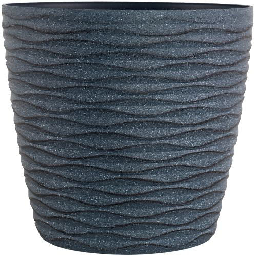 Wave Planter Round 28cm - Blue/Grey